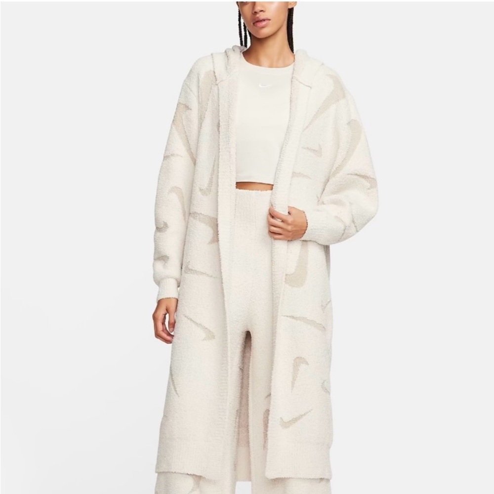 Nike Cream Hooded Long Cardigan